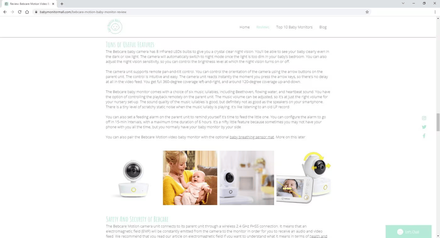 Sleek Bebcare design with sharp focus.