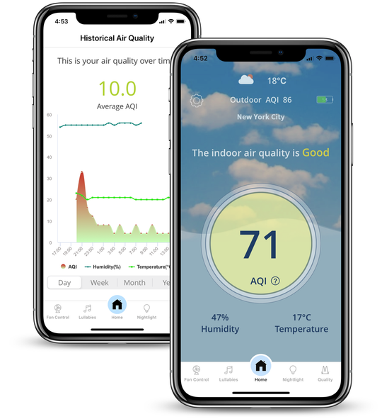 The Bebcare Air portable purifier supports iOS and Android phones