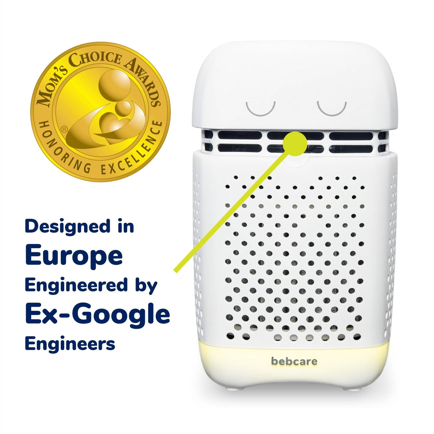 The Bebcare Air was designed in Europe and engineered by ex-Google engineers